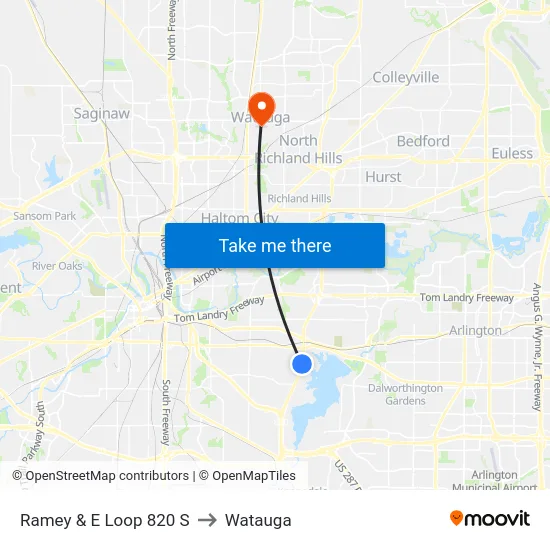 Ramey & E Loop 820 S to Watauga map