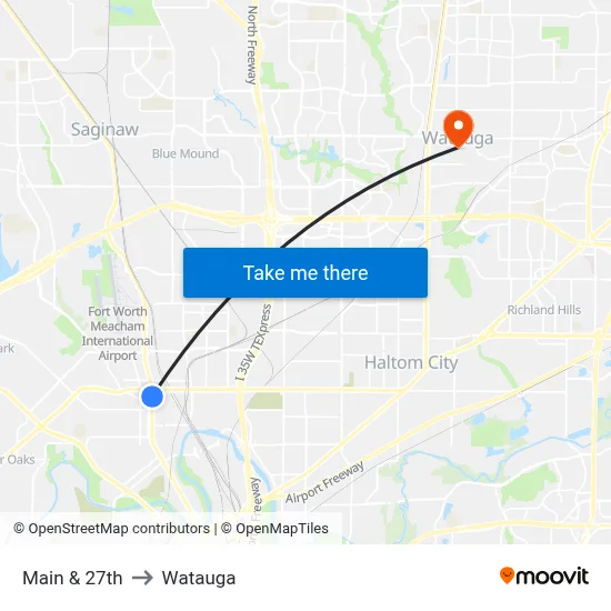 Main & 27th to Watauga map
