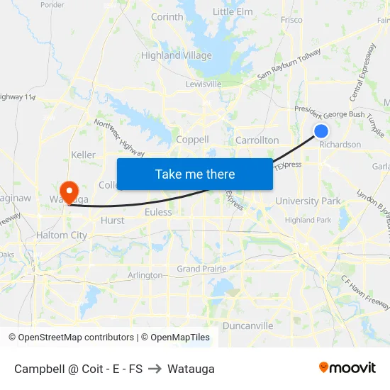Campbell @ Coit - E - FS to Watauga map