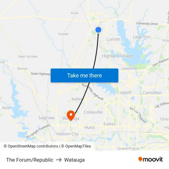 The Forum/Republic to Watauga map