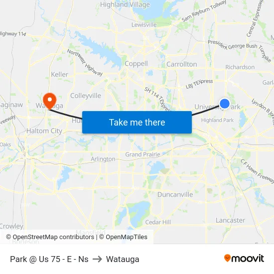 Park @ Us 75 - E - Ns to Watauga map
