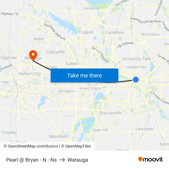 Pearl @ Bryan - N - Ns to Watauga map