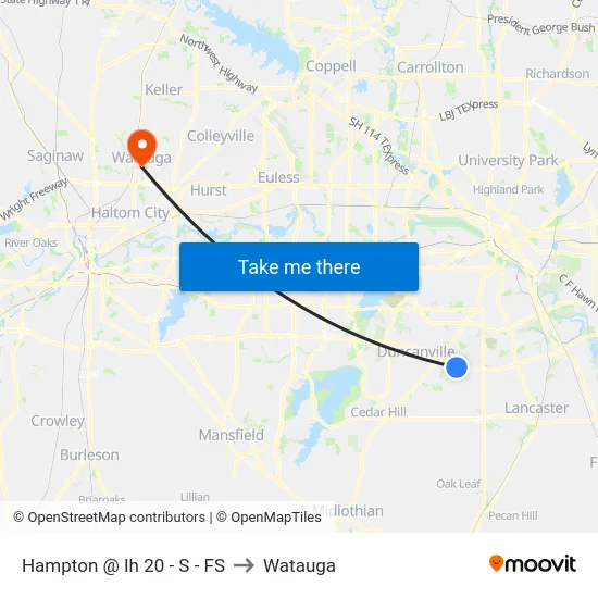 Hampton @ Ih 20 - S - FS to Watauga map