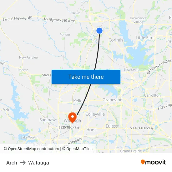 Arch to Watauga map