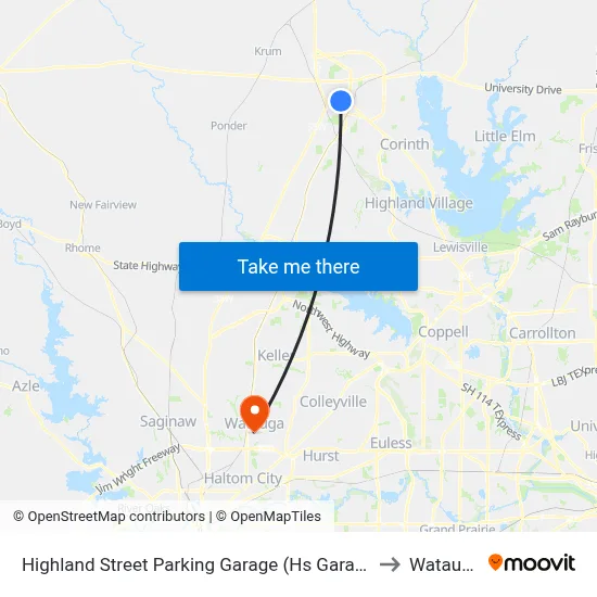 Highland Street Parking Garage (Hs Garage) to Watauga map