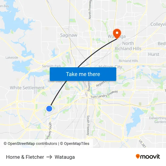 Horne & Fletcher to Watauga map