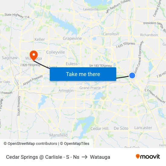 Cedar Springs @ Carlisle - S - Ns to Watauga map
