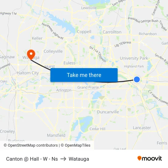 Canton @ Hall - W - Ns to Watauga map
