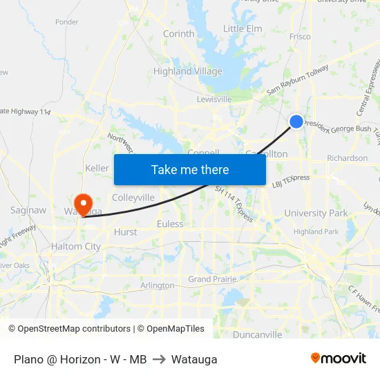 Plano @ Horizon - W - MB to Watauga map