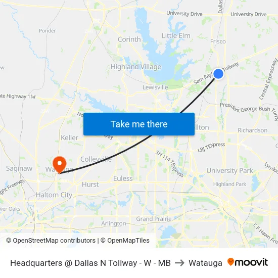 Headquarters @ Dallas N Tollway - W - MB to Watauga map