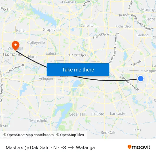 Masters @ Oak Gate - N - FS to Watauga map