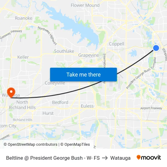 Beltline @ President George Bush - W- FS to Watauga map