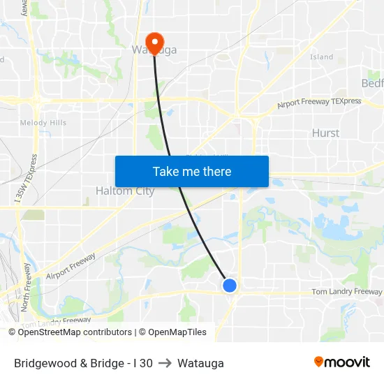 Bridgewood & Bridge - I 30 to Watauga map