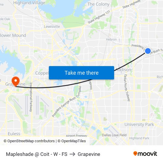 Mapleshade  @ Coit - W - FS to Grapevine map