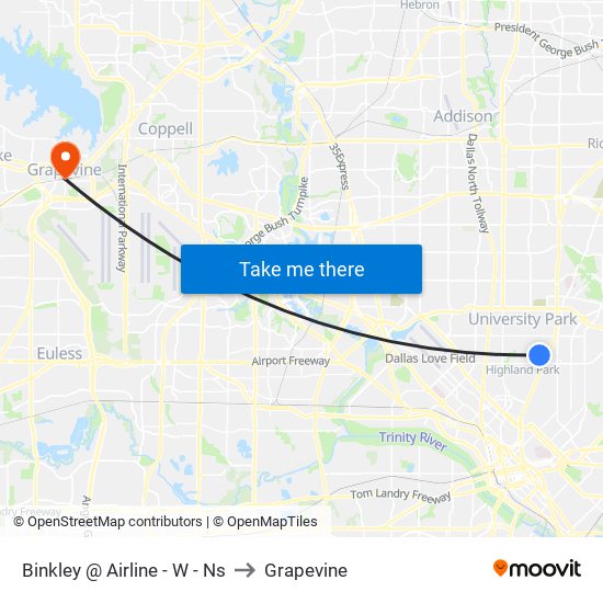 Binkley @ Airline - W - Ns to Grapevine map