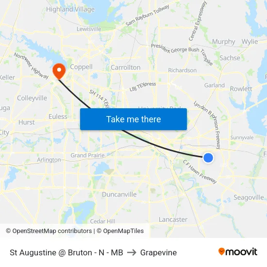 St Augustine @ Bruton - N - MB to Grapevine map