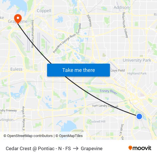 Cedar Crest @ Pontiac - N - FS to Grapevine map