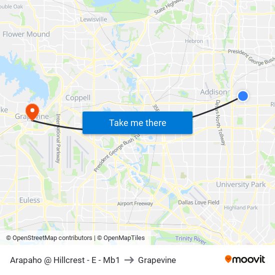 Arapaho @ Hillcrest - E - Mb1 to Grapevine map