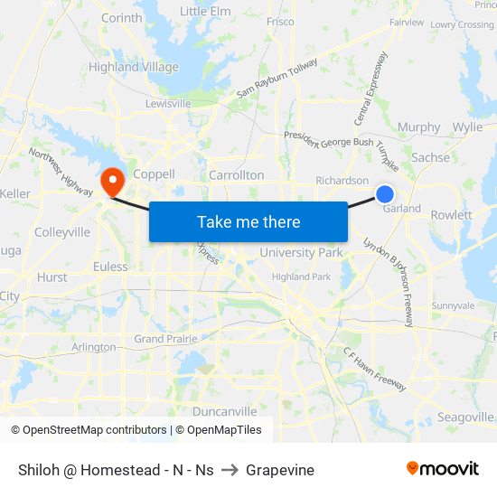 Shiloh @ Homestead - N - Ns to Grapevine map