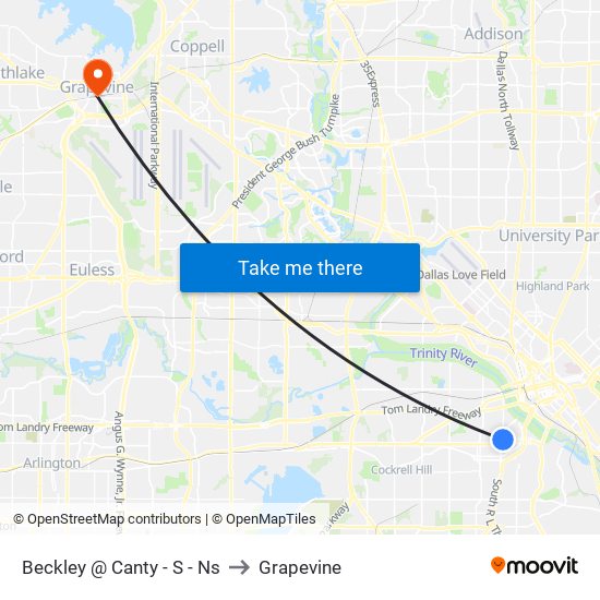 Beckley @ Canty - S - Ns to Grapevine map