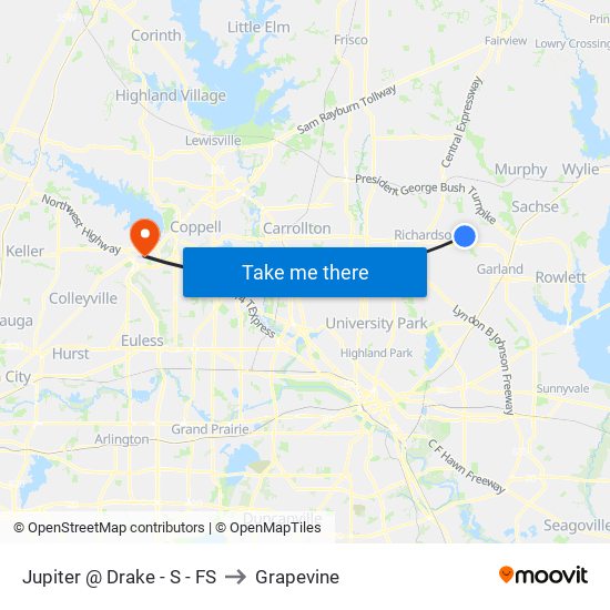 Jupiter @ Drake - S - FS to Grapevine map