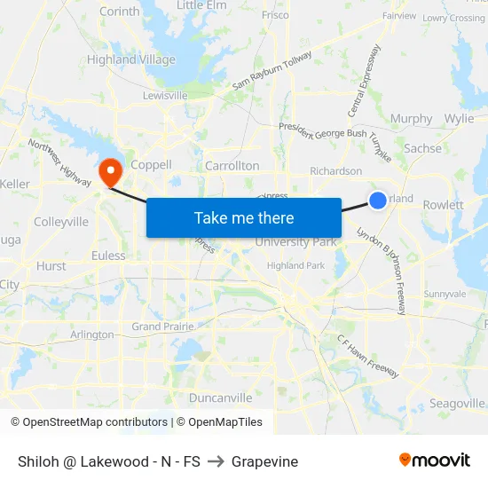 Shiloh @ Lakewood - N - FS to Grapevine map