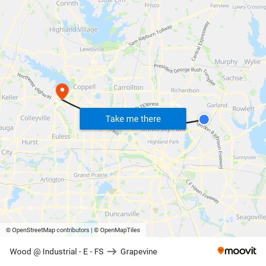 Wood @ Industrial - E - FS to Grapevine map