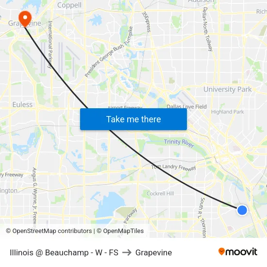 Illinois @ Beauchamp - W - FS to Grapevine map