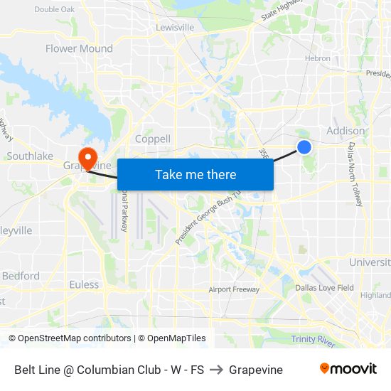 Belt Line @ Columbian Club - W - FS to Grapevine map