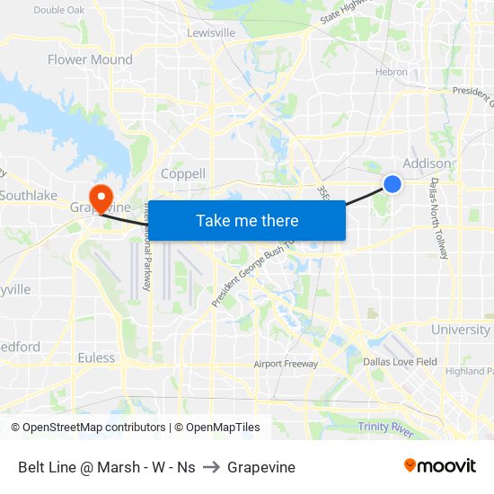 Belt Line @ Marsh - W - Ns to Grapevine map