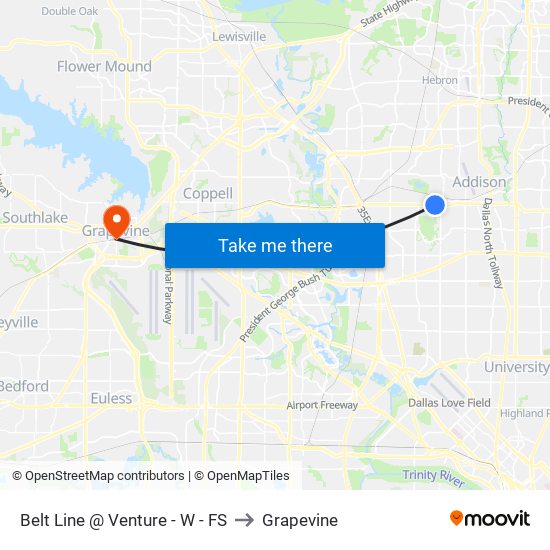 Belt Line @ Venture - W - FS to Grapevine map