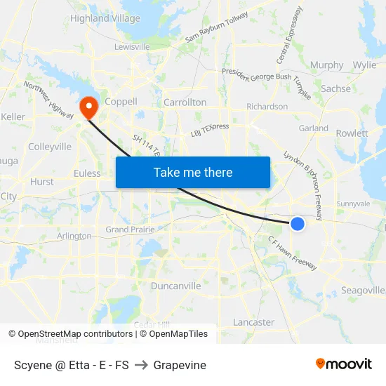Scyene @ Etta - E - FS to Grapevine map