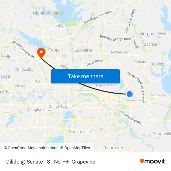 Dilido @ Senate - S - Ns to Grapevine map