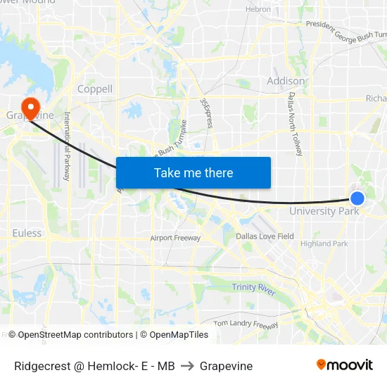 Ridgecrest @ Hemlock- E - MB to Grapevine map