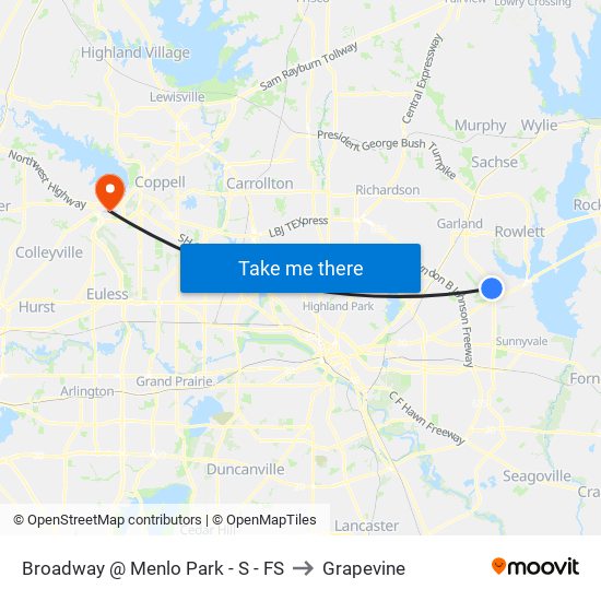 Broadway @ Menlo Park - S - FS to Grapevine map