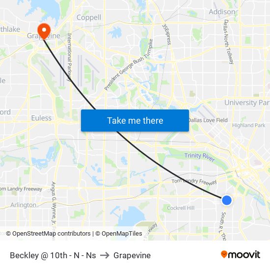 Beckley @ 10th - N - Ns to Grapevine map