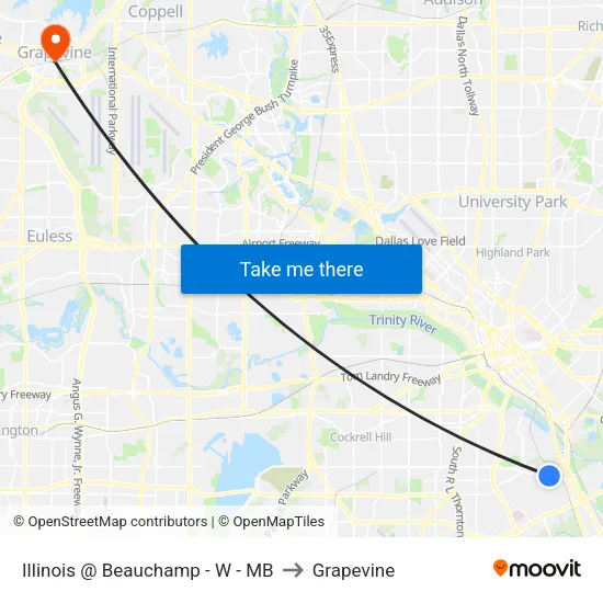 Illinois @ Beauchamp - W - MB to Grapevine map
