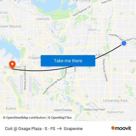 Coit @ Osage Plaza - S - FS to Grapevine map