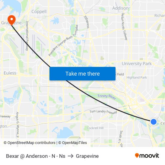 Bexar @ Anderson - N - Ns to Grapevine map