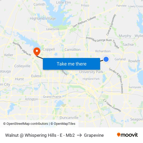 Walnut @ Whispering Hills - E - Mb2 to Grapevine map