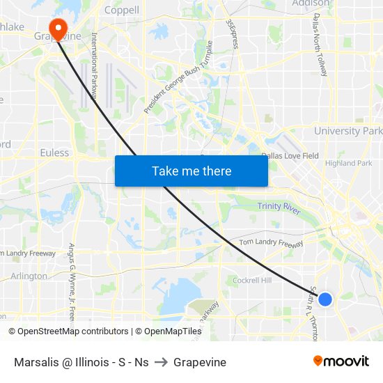 Marsalis @ Illinois - S - Ns to Grapevine map