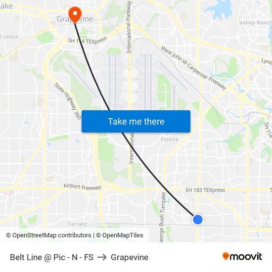 Belt Line @ Pic - N - FS to Grapevine map