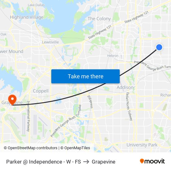 Parker @ Independence - W - FS to Grapevine map