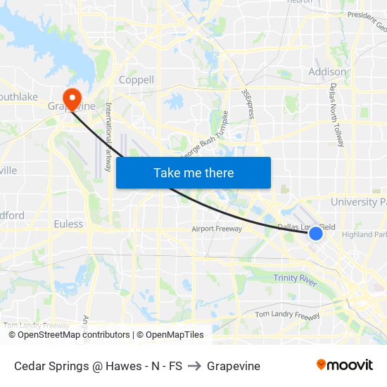 Cedar Springs @ Hawes - N - FS to Grapevine map