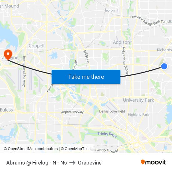 Abrams @ Firelog - N - Ns to Grapevine map