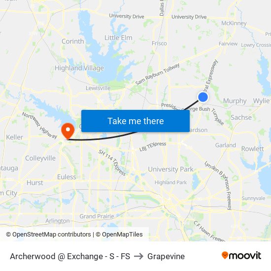 Archerwood @ Exchange - S - FS to Grapevine map