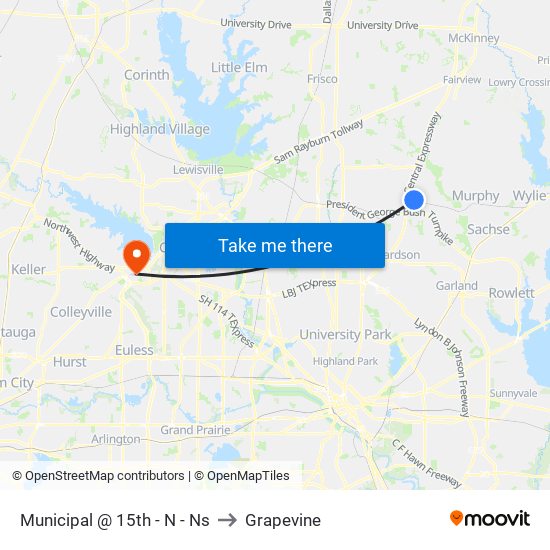 Municipal @ 15th - N - Ns to Grapevine map