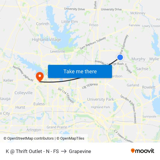 K @ Thrift Outlet - N - FS to Grapevine map