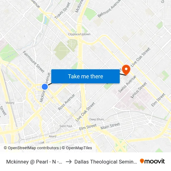 Mckinney @ Pearl - N - Ns to Dallas Theological Seminary map