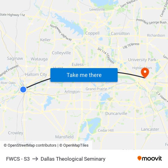 FWCS - S3 to Dallas Theological Seminary map